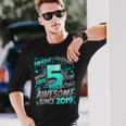 5Th Birthday Comic Style Awesome Since 2019 5 Year Old Boy Long Sleeve T-Shirt Gifts for Him