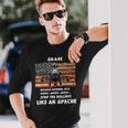 Ah-64E Apache Helicopter Military And Veteran Vintage Flag Long Sleeve T-Shirt Gifts for Him
