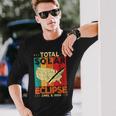 America 2024 Total Solar Eclipse Solar Eclipse Retro Vintage Long Sleeve T-Shirt Gifts for Him