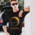 America Total Solar Eclipse 2024 Maine 04 08 24 Usa Long Sleeve T-Shirt Gifts for Him