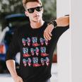 American Flag Boots And Bows 4Th Of July Cowgirl Western Long Sleeve T-Shirt Gifts for Him