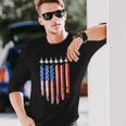 American Flag Usa Fighter Jet Patriot F16 Formation Long Sleeve T-Shirt Gifts for Him