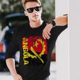 Angola Flag Vintage Distressed Angola Long Sleeve T-Shirt Gifts for Him