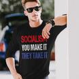 Anti-Socialism Saying Red White Blue Capitalist Long Sleeve T-Shirt Gifts for Him