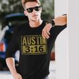 Austin 3 16 Classic American Distressed Vintage Long Sleeve T-Shirt Gifts for Him