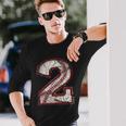 Baseball Jersey Number 2 Vintage Long Sleeve T-Shirt Gifts for Him