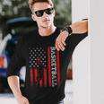 Basketball Usa American Flag Sports Lover Athlete Long Sleeve T-Shirt Gifts for Him