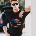 Bass Fishing Fish American Flag Patriotic Fourth Of July Long Sleeve T-Shirt Gifts for Him