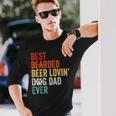 Best Bearded Beer Lovin' Dog Dad Ever Long Sleeve T-Shirt Gifts for Him
