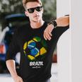 Best Brazil Soccer Ball Flag Brazilian Futbol Fan Long Sleeve T-Shirt Gifts for Him