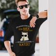 Bier Und Coole Katzen Lustiger Spruch Katzenbesitzer Papa Langarmshirts Geschenke für Ihn