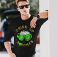 Bitches Drink Up St Patrick's Day Beer Lover Womens Long Sleeve T-Shirt Gifts for Him
