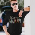 Blessed Mamaw Cute Leopard Print Long Sleeve T-Shirt Gifts for Him