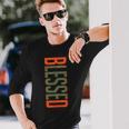 Blessed Olive Army Solar Orange Color Match Long Sleeve T-Shirt Gifts for Him