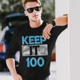 Blue Keep It 100 Blue Color Graphic Long Sleeve T-Shirt Gifts for Him