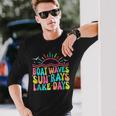 Boat Waves Sun Rays Lake Days Lake Life Summer Lake Long Sleeve T-Shirt Gifts for Him