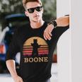 Boone North Carolina Vintage Bear Nc Distressed 80S Sunset Long Sleeve T-Shirt Gifts for Him