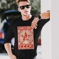 Camisaintage Hammer Sickle Urss Cccp Retro Soviet Camiseta de manga larga Regalos para él