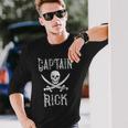 Captain Rick Vintage Personalized Pirate Boating Long Sleeve T-Shirt Gifts for Him