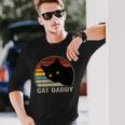 Cat Daddyintage Cat 80S Retro Style For Cat Dad Langarmshirts Geschenke für Ihn