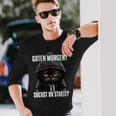 Cat Saying I Guten Morgen Suchst Du Streit Black Langarmshirts Geschenke für Ihn