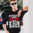 Check Out My Funbags Cornhole Player Bean Bag Game Long Sleeve T-Shirt Gifts for Him