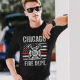 Chicago Illinois Fire Department Thin Red Line Fireman Long Sleeve T-Shirt Gifts for Him