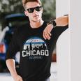 Chicago Illinois Flag Vintage Skyline Women Long Sleeve T-Shirt Gifts for Him