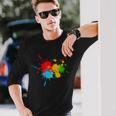 Colorful Paint Splatters Color Your Life Happiness Joy Fun Long Sleeve T-Shirt Gifts for Him