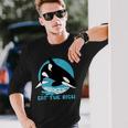 Comer La Rica Ballena Orca Meme Camiseta de manga larga Regalos para él