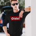 Cool Oida Austria Bavaria Text Logo Langarmshirts Geschenke für Ihn