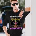 Cousin Of The Birthday Princess Melanin Afro Unicorn Cute Long Sleeve T-Shirt Gifts for Him