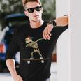 Dabbing Skeleton Skater Black Langarmshirts Geschenke für Ihn