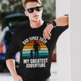 Dad Since 2019 My Greatest Adventure Vintage Father's Day Long Sleeve T-Shirt Gifts for Him