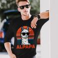 Damen Alpapaatertag Bester Papa Alpaka Alpapa Mit Sonnenbrille Mit-Ausschnitt Langarmshirts Geschenke für Ihn