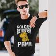 Damen Golden Retriever Hundehalter Besitzerater Papa Dad Mit-Ausschnitt Langarmshirts Geschenke für Ihn