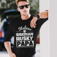 Damen Stolzer Siberian Husky Papa Mit-Ausschnitt Langarmshirts Geschenke für Ihn