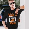 Damen Wake & Bake Thanksgiving Truthahn Lustiger Papa Witz Friendsgiving Mit-Ausschnitt Langarmshirts Geschenke für Ihn