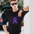 Dementia Heart Alzheimer's Disease Purple Ribbon Awareness Long Sleeve T-Shirt Gifts for Him