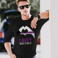 Demisexual Joke Heart Demisexual Flag Long Sleeve T-Shirt Gifts for Him