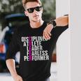 Disciplined Athlete Leader Fearless Performer Cheerleading Long Sleeve T-Shirt Gifts for Him