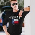 Distressed Texas State Flag Long Sleeve T-Shirt Gifts for Him