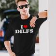 Divertido Me Encantan Los Dilf Me Encantan Los Dilf Red Heart Cool Camiseta de manga larga Regalos para él