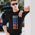 Divertido Regalo Nombre Oli Personalizado Primer Nombre Camiseta de manga larga Regalos para él