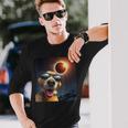 Dog Selfie Solar Eclipse Wearing Glasses Dog Lovers Long Sleeve T-Shirt Gifts for Him