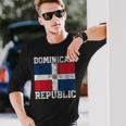 Dominican Republic Flag Family Pride Country Vintage Long Sleeve T-Shirt Gifts for Him