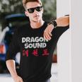 Dragon Sound Chinese Japanese Distressed Long Sleeve T-Shirt Gifts for Him