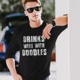 Drinks Well With Doodles Goldendoodle Long Sleeve T-Shirt Gifts for Him