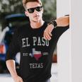 El Paso Texas Flag Sport Retrointage Langarmshirts Geschenke für Ihn