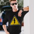 Électricien Signe De Danger Vintage Drôle T-shirt à manches longues Cadeaux pour lui